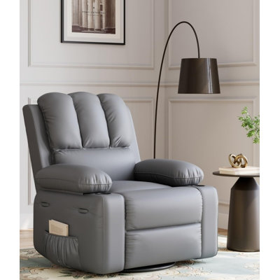 Fauteuil inclinable électrique de 37,4 po avec chauffage et massage, fauteuil inclinable berçant de 22 po avec porte-gobelets