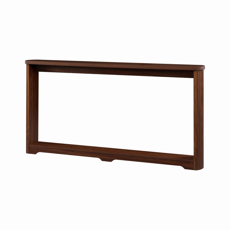 Modern Corrugated Texture Storage Table For Entranceways – Elegant Narrow Wooden Console Sofa Table For Hallways And Front Doors