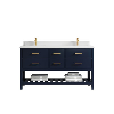 Parker 60'' Double Bathroom Vanity with Top