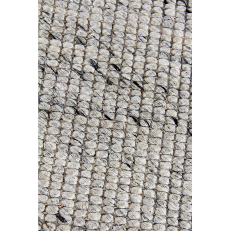 Hesse Hand-Loomed Polyester/Cotton Light Silver Area Rug, Rectangle 8' x 10'
