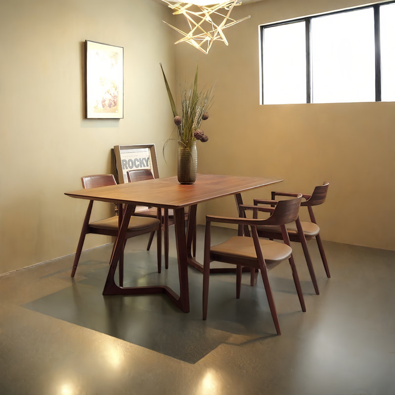 Rectangular Solid Wood Dining Table, 29.5”H x 63”L x 27.6”W