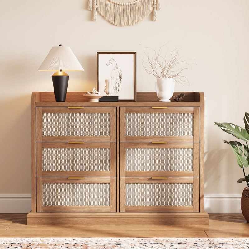 Commode 6 tiroirs pour chambre à coucher Boho