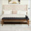 Banc de lit 66 po en cuir de nano avec capitonnage et appui-tête-133331847-133331848