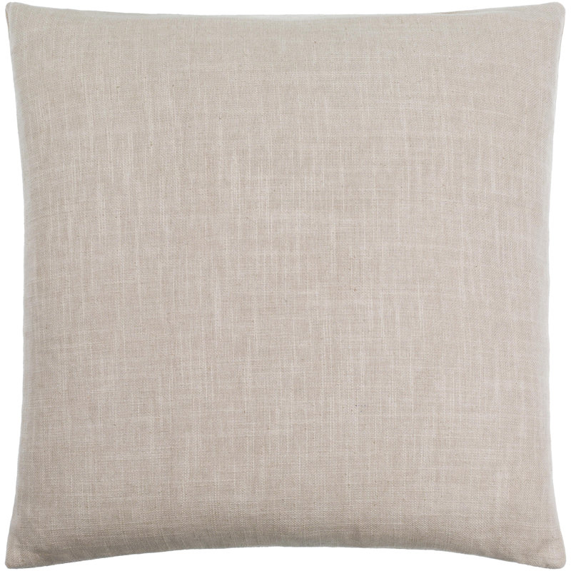 Ellinor Cotton Throw Pillow, 20" x 20", Polyester/Polyfill, Beige / Charcoal