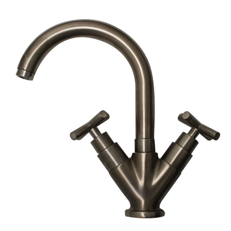 Robinet de salle de bain monotrou Luxe, Nickel brossé