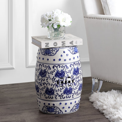 Horwich Flower Chinoiserie Ceramic Garden Stool by Ophelia & Co.