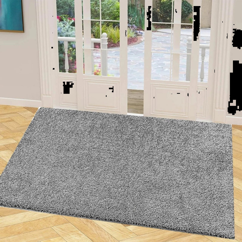 Solid Colour Shag Area Rug, Rectangle 60 x 110 cm