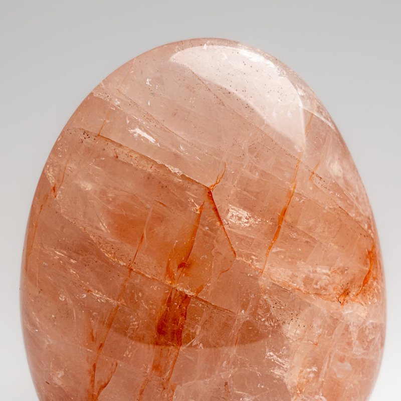 Genuine Polished Strawberry Quartz Flame Freeform, Orange, 6" H x 4" W x 1.5" D
