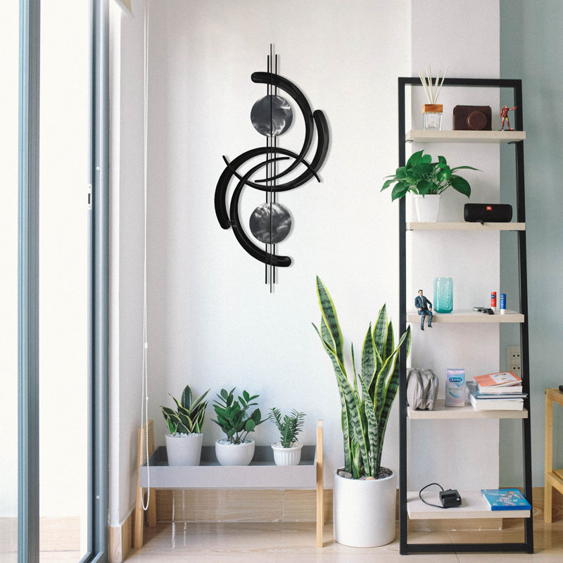 Meyerdirk Art Sun Dogs Contemporary Steel Wall Art - Candy Black, Candy Black
