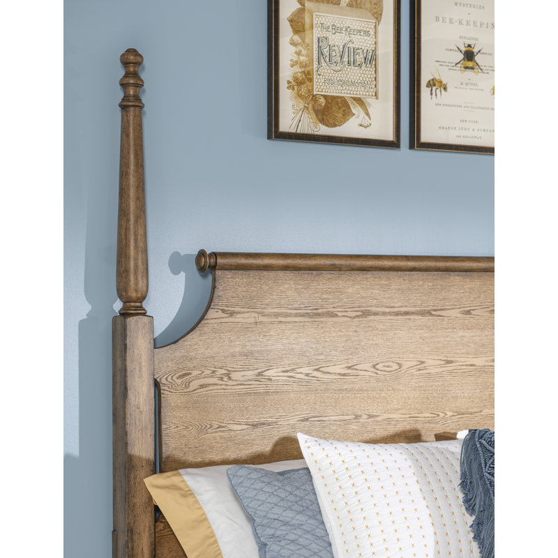 Country Living Vintage Market Complete High/Low Poster Bed, Brown, Queen