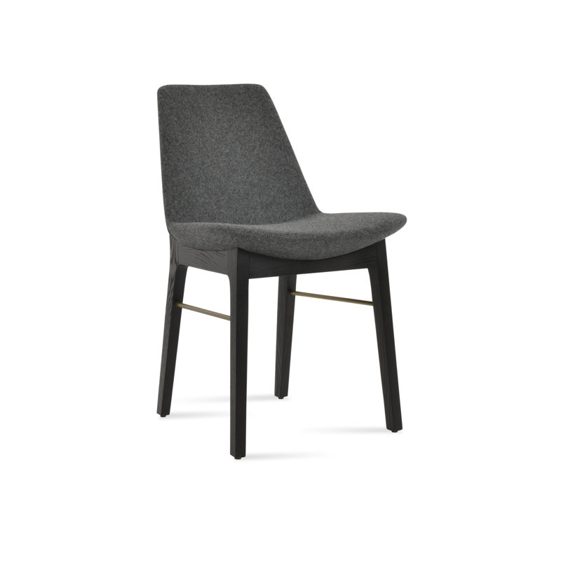Eiffel Wood with Stretchers Dining Chair, Dark Gray
