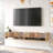 Future Tv Unit Uv Print Oak Color Floating Entertainment Center Console With Storage Shelves & Doors