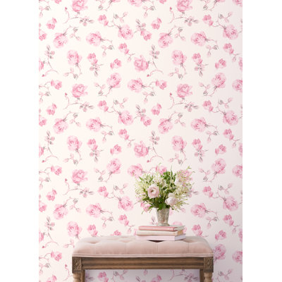 Rouleau de papier peint adhésif Ribbon Rosa