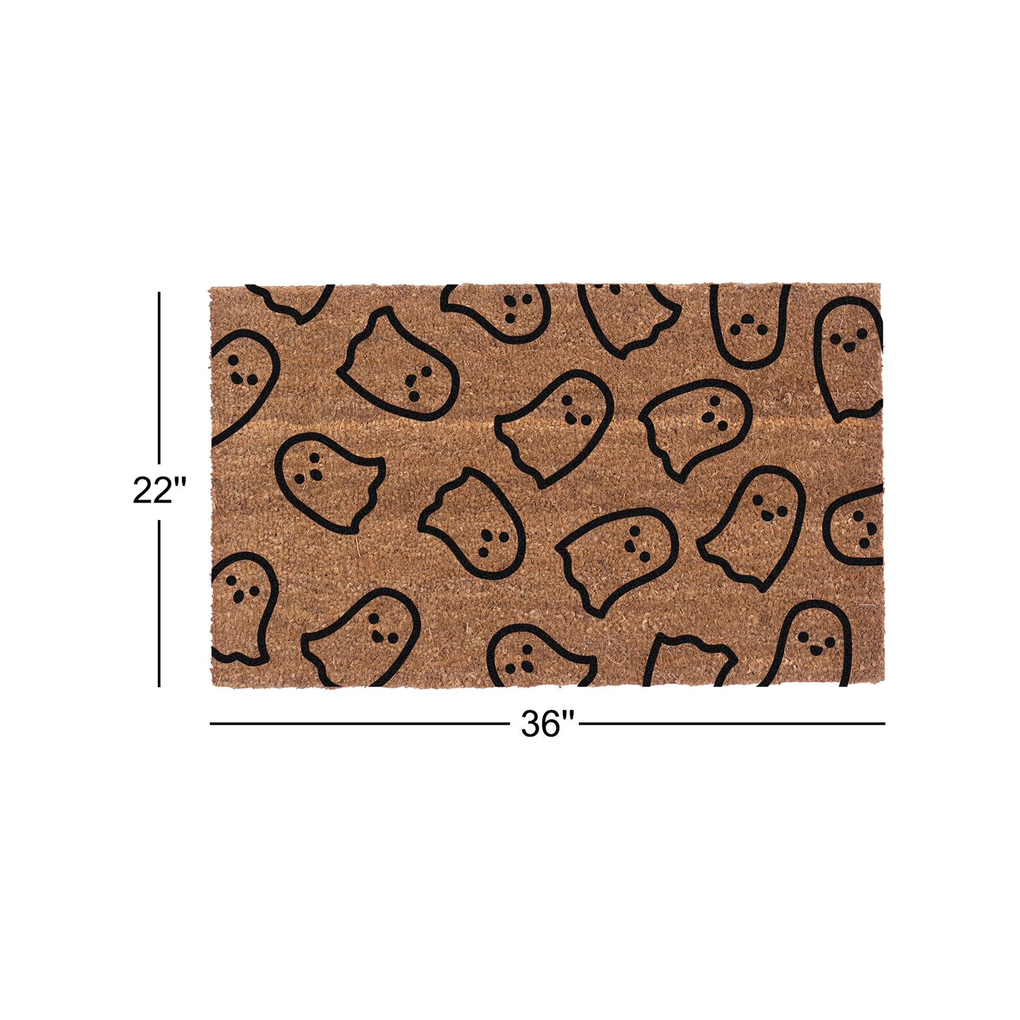 Dimitrious Non-Slip Halloween Outdoor Doormat, Brown/Black, 22" W x 36" L