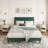 Upholstered Platform Bed Frame,  Fabric Headboard And Wooden Slats-1981414176-1981414182