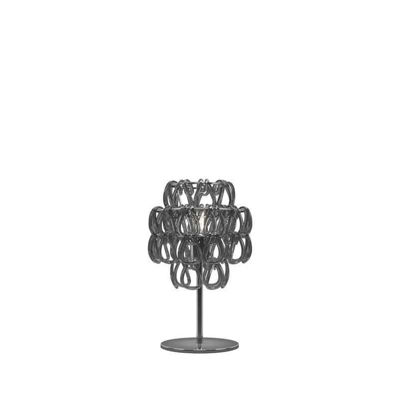 Minigiogali Table Lamp Crystal Smoky Glossy Chrome E26 Ul, Glossy Chrome, Crystal Smoky