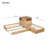 Twin L-Shaped Platform Bed with Storage Cabinets, Desk, Trundle & LED Light,Natural-1690011849