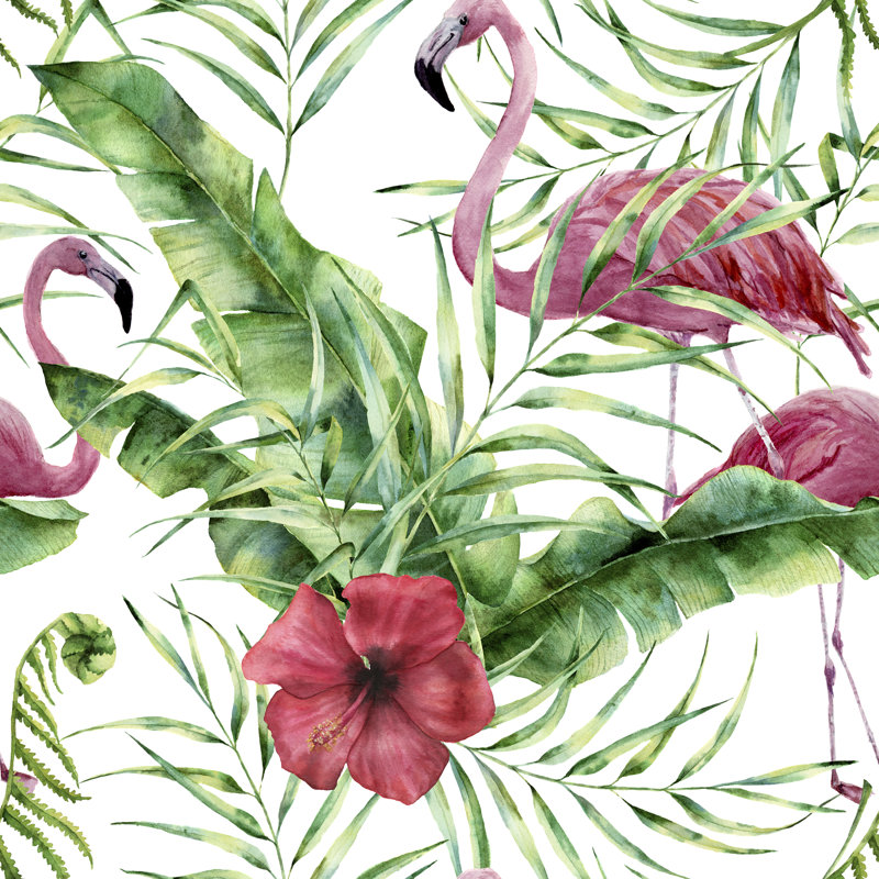 Abhirup Watercolor Floral Pattern - Wrapped Canvas Painting, 76cm H x 76cm W x 3.8cm D