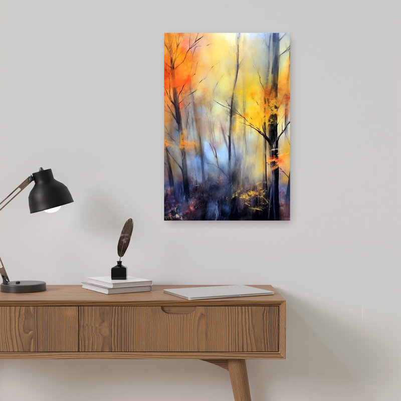 Misty Autumn Forest, 18" H x 12" W
