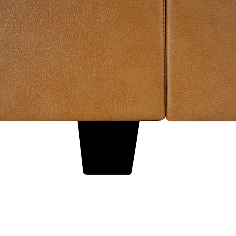 Repose-pieds de cocktail 30,3 po de large Schlosser, Cuir air, Caramel