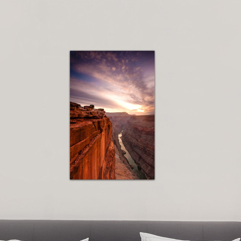 Grand Canyon - reproduction sur toile tendue, H 12 po x l 8 po x P 0,75 po, Toile tendue, Pas de tapis