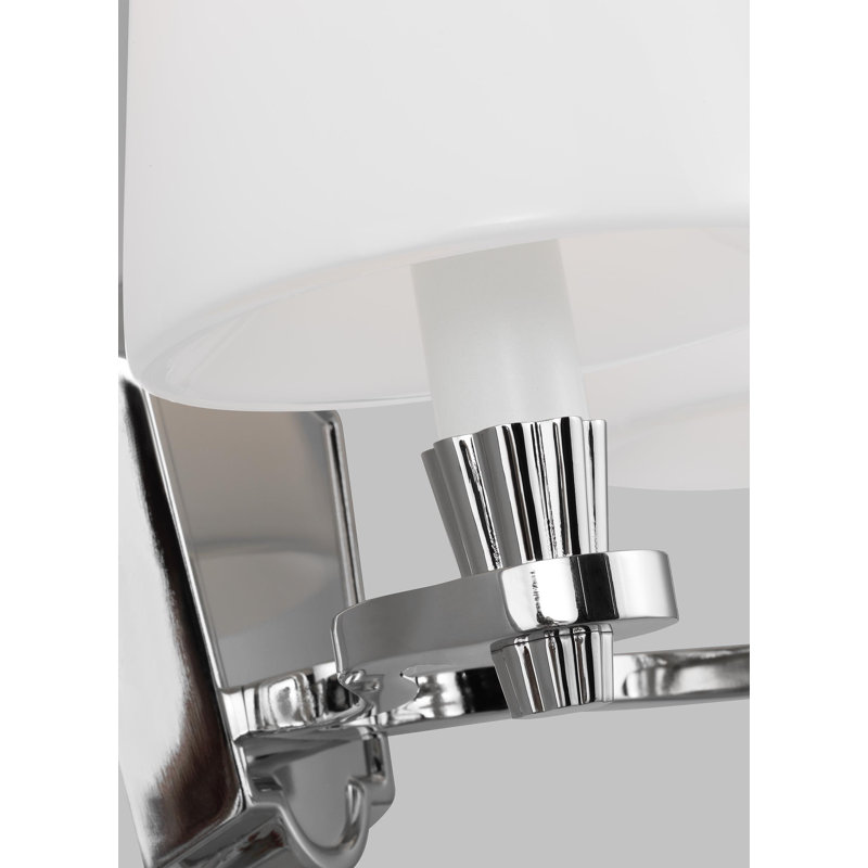 Polished Nickel 2-Light Glass Shade Vanity Fixture