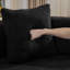 Causeuse incurvée 66,93 pouces à pleine compression noire, tissu en velours de peluche, canapé compact sans assemblage pour les petits espaces et les appartements, capacité de 350 lb-1865002150