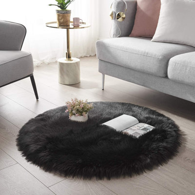 Tapis noir à poils longs Modern