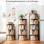 Bibliothèque ronde rotative à 5 niveaux à 360 degrés avec base stable, conception à chicane et rangement facile d'accès pour les petits espaces de bureau