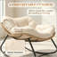 Fauteuil à bascule berçant, conception surdimensionnée avec coussin, parfait pour la détente intérieure et extérieure dans la cour, le patio, le jardin