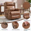 Fauteuil inclinable manuel en similicuir pour le salon avec mécanisme de mouvement robuste, 8 nœuds vibrants et 3 modes de massage.-149906736