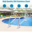 Pool Handrails - Durable 304 Stainless Steel, Non-Slip Blue Handle Cover, Wide Stable Base, Easy to Install, Wide Range of Uses
