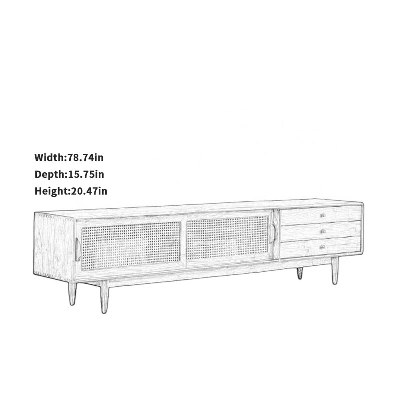 Meuble télé Simple, H 20,47 po x l 78,74 po x P 15,75 po