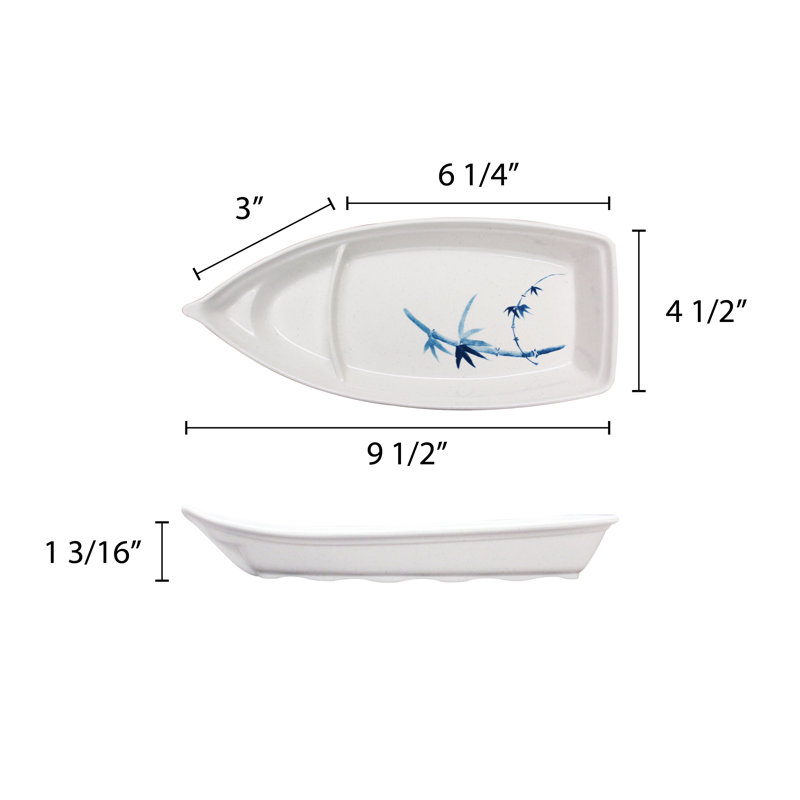 Bamboo Melamine Decorative Tray, 9.5"W x 4.5"D x 1.73"H