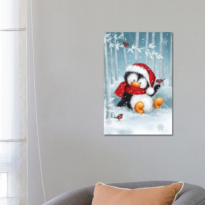 Penguin I by MAKIKO - Wrapped Canvas Print