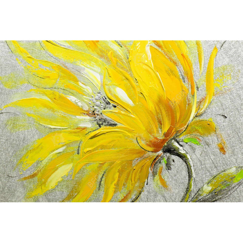 "Fleur jaune" sur toile