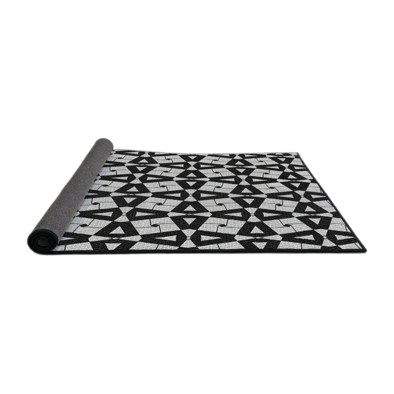 Tapis décoratif géométrique noir Rothenberg, Rond 6 pi