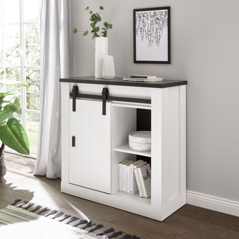 Jackeline 1 - Door Accent Cabinet, White/Black