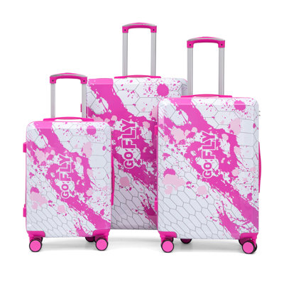 20"/24"/28" 3 Pcs/Set In Pc Spinner Wheel Luggage, Carry On Suitcase, With Printed Pattern And Combination Lock