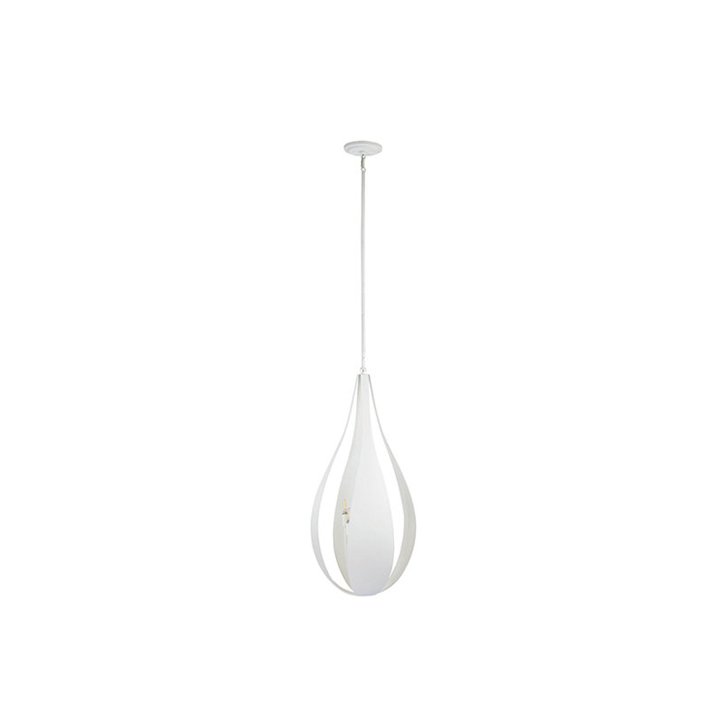 Luminaire suspendu simple 6 lumières Burkin, Cachemire blanc