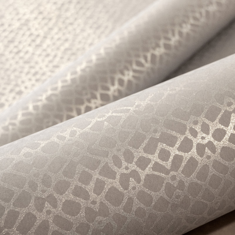 Slow Living Metallic Geometric Motif Wallpaper Roll, Dusty Lilac
