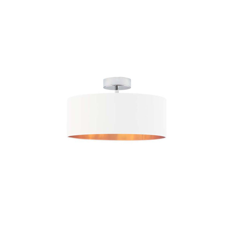 Geelke Fabric Semi Flush Mount, White, Silver