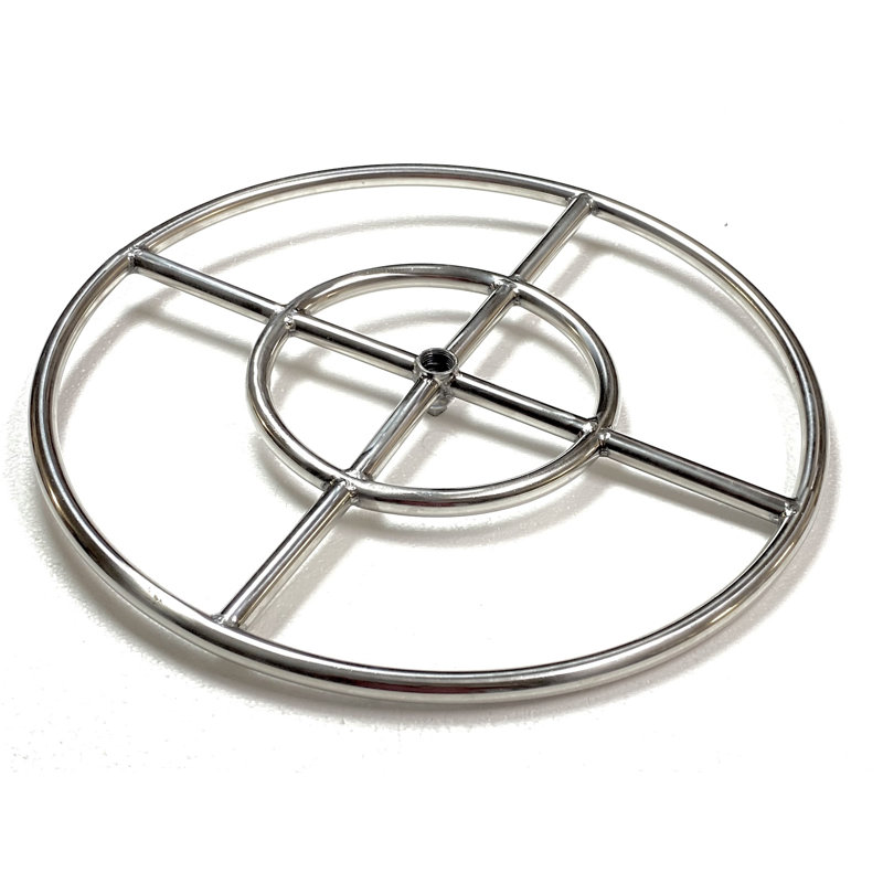 Brûleur à gaz à anneau double en acier inoxydable 316 de qualité marine EasyFirePits, H 37 po x l 37 po x P 2 po