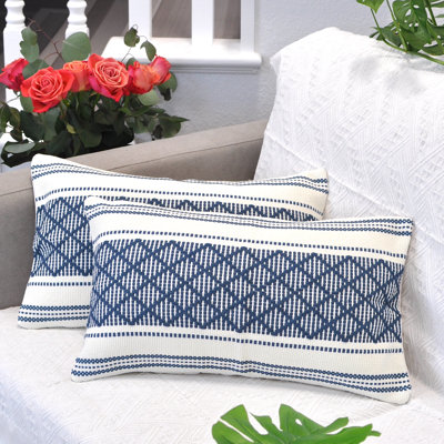 Dorothene Outdoor Indoor  Pillow Covers Geometric Checkered Pattern Plaid Woven Cushion Covers Pillow Cases