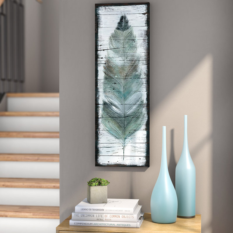 « Stained Feather » - reproduction sur toile, H 36 po x l 12 po x P 1,5 po