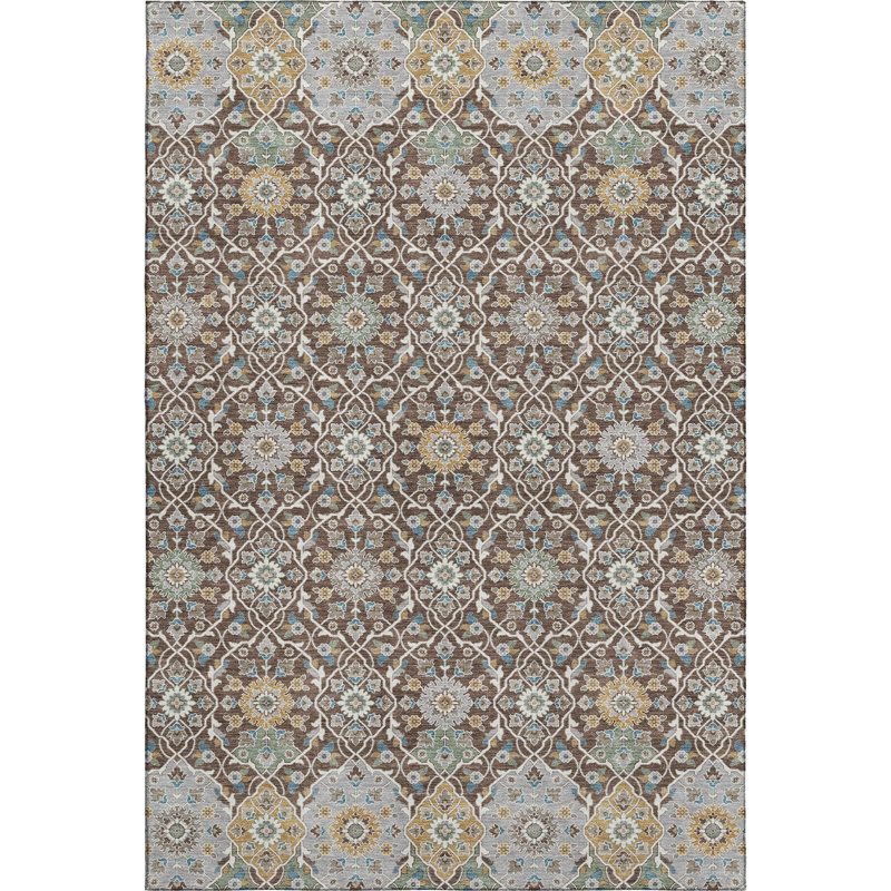 Premium Machine Washable Mayfield AMF2199 panel Rug, 8' x 10', Chocolate
