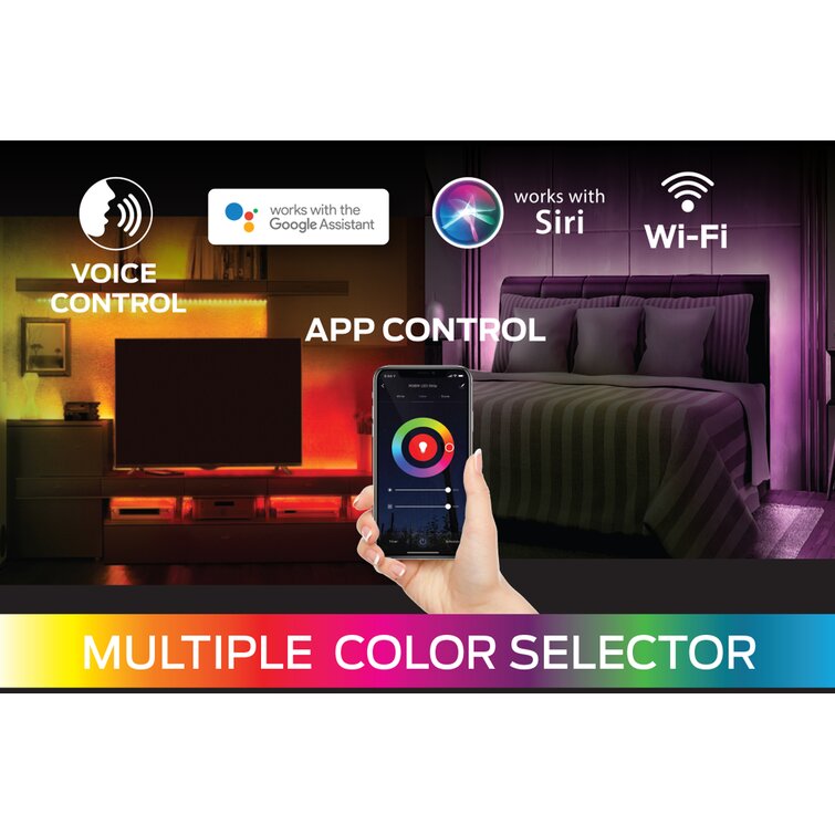 Monster Smart 6.5 ft Multicolor LED Light Strip, Mobile App Control &  Reviews - Wayfair Canada