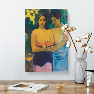 Two Tahitian Women by Paul Gauguin - Wrapped Canvas Painting