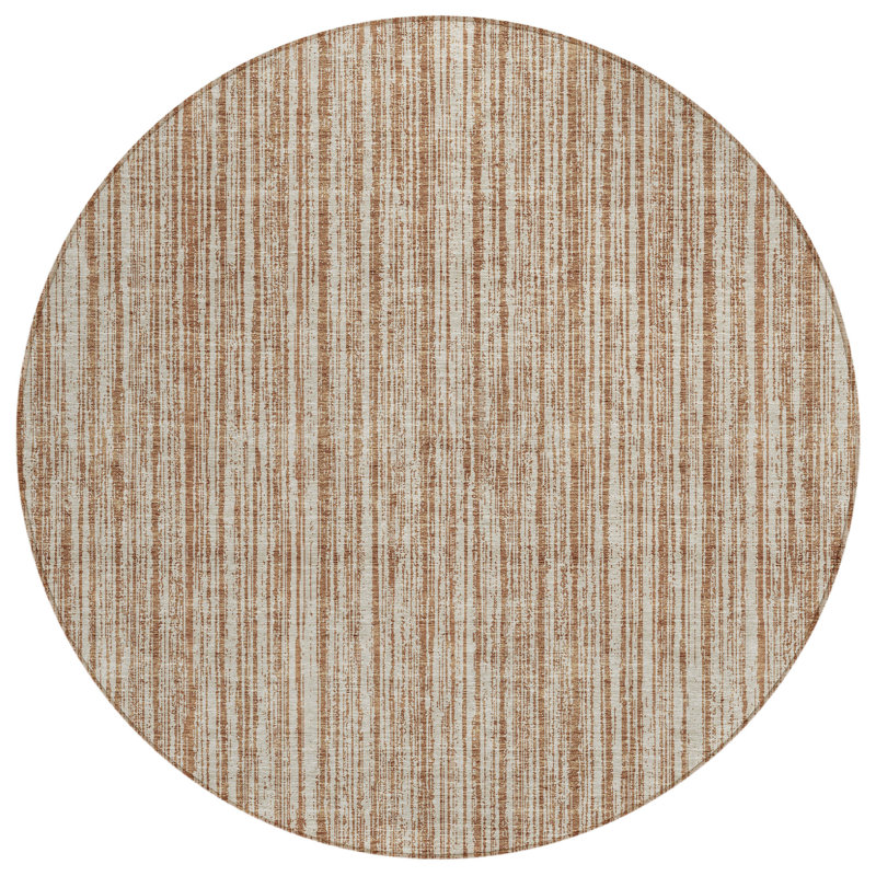 Machine Washable Indoor/Outdoor Chantille ACN760 StripesRug, 8' Round, Lavender