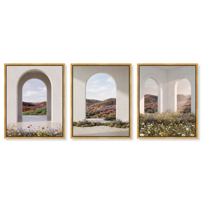 Paradise Arches Set Architecture Canvas Print by Oliver Gal, Black Frame, 16 x 20